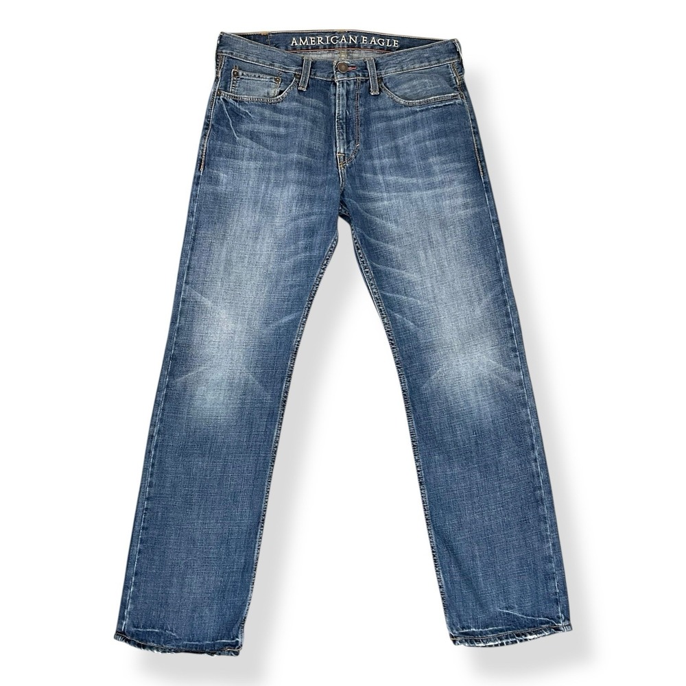 American Eagle Jeans Men 32x32 (ACTUAL 34x30.5) Blue Straight Relaxed Y2K